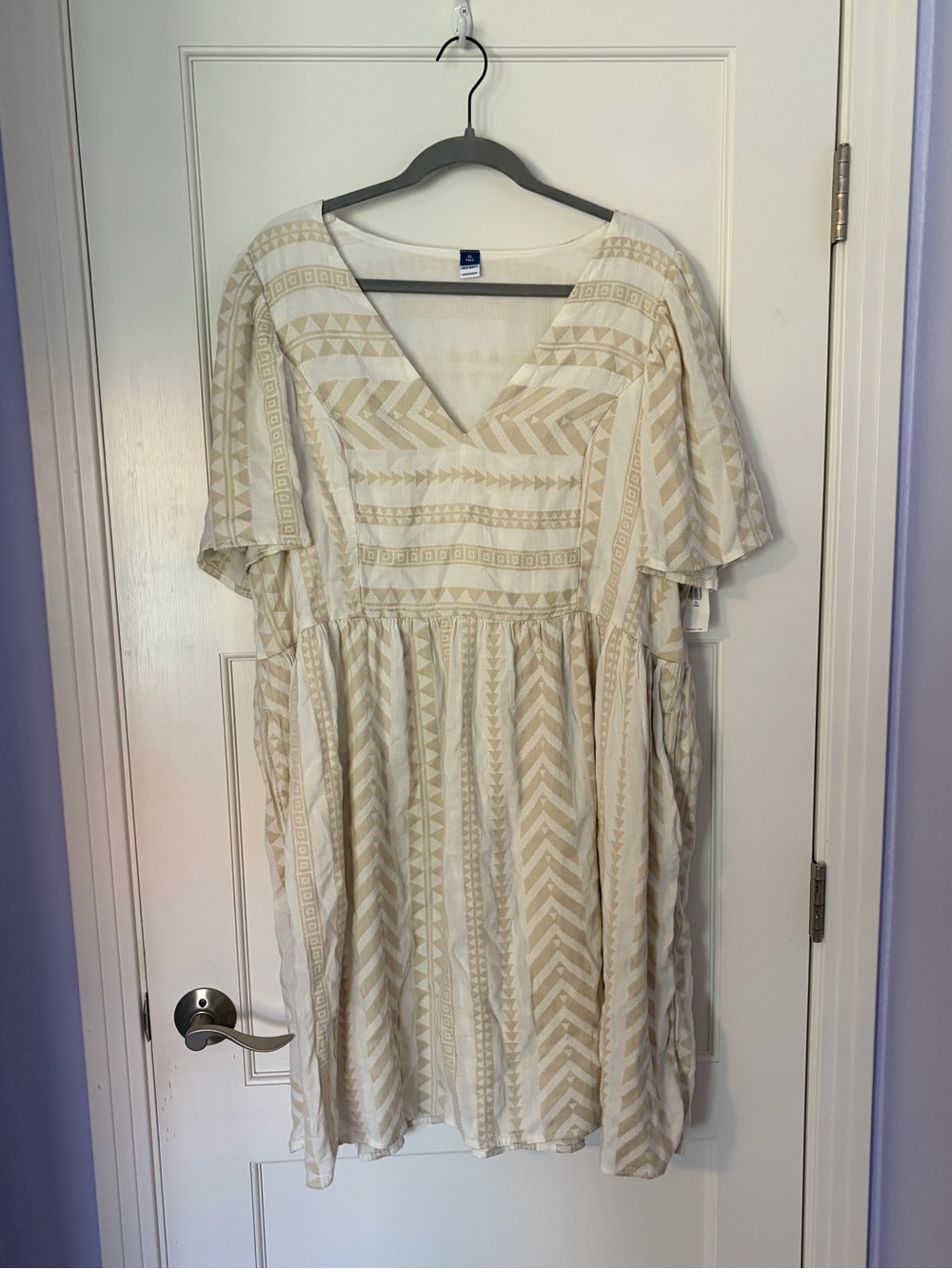 NWT Tall Old Navy Cream Beige Flutter Sleeve Sundress